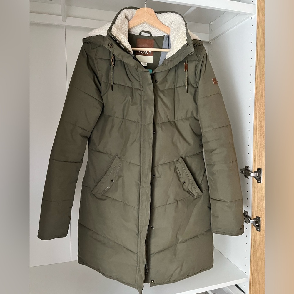 Roxy Ellie Hooded Waterproof Puffer Jacket Sz Small (no fur included) - Picture 2 of 8